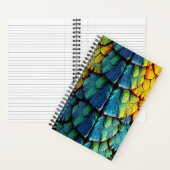 Dragon Reptile Scales Groen Blauw Geel Armor Notitieboek (Binnen)