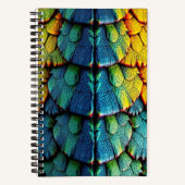 Dragon Reptile Scales Groen Blauw Geel Armor Notitieboek (Voorkant)