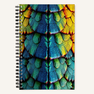 Dragon Reptile Scales Groen Blauw Geel Armor Notitieboek