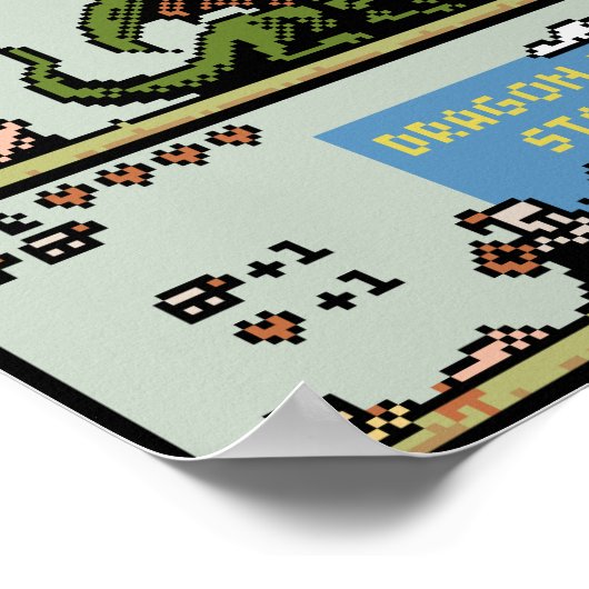 Dragon Rescue Game Pixel Art Poster (Hoek)