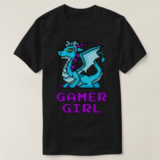 Dragon Retro 8-bits Cool Gamer Girl Gift Womens Vi T-shirt (Design voorkant)