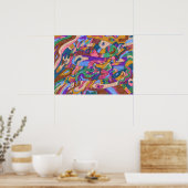 "Dragon Ride" 24x18 abstract Poster (Keuken)