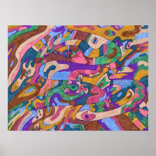"Dragon Ride" 24x18 abstract Poster (Voorkant)
