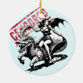 Dragon Ride Delight Keramisch Ornament (Achterkant)