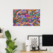 Dragon Ride, origineel Abstract Poster (Thuiskantoor)