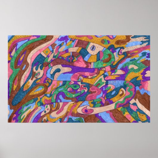 Dragon Ride, origineel Abstract Poster (Voorkant)