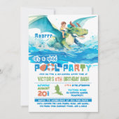 Dragon Ride Pool Party Uitnodiging voor verjaardag (Voorkant)