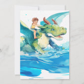 Dragon Ride Pool Party Uitnodiging voor verjaardag (Achterkant)