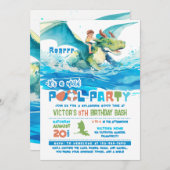 Dragon Ride Pool Party Uitnodiging voor verjaardag (Voorkant / Achterkant)