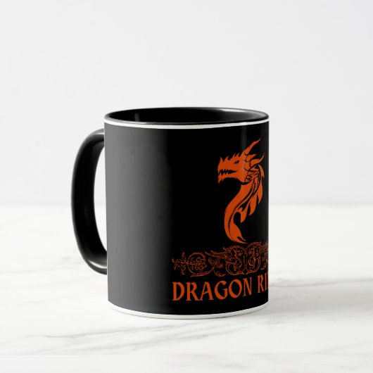 Dragon Rider Cool Trendy Fantasy Red Typography Mok (Voorkant links)