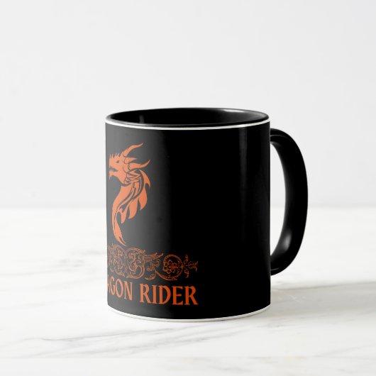 Dragon Rider Cool Trendy Fantasy Red Typography Mok (Voorkant rechts)
