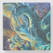 Dragon Rider en Sorcerer Stenen Onderzetter (Voorkant)