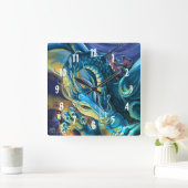 Dragon Rider en Sorcerer Vierkante Klok (Huis)