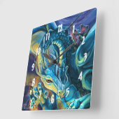 Dragon Rider en Sorcerer Vierkante Klok (Hoek)