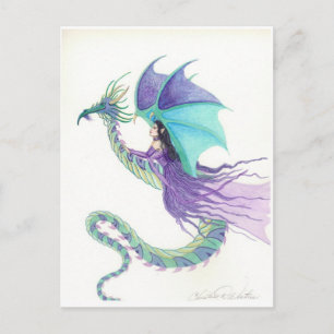 dragon rider fairy briefkaart