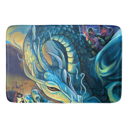 Dragon Rider Fantasy Art Badmat (Voorkant)