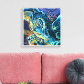 Dragon Rider Fantasy Art Canvas Afdruk (Insitu (Woonkamer))