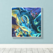 Dragon Rider Fantasy Art Canvas Afdruk (Insitu (Houten vloer))