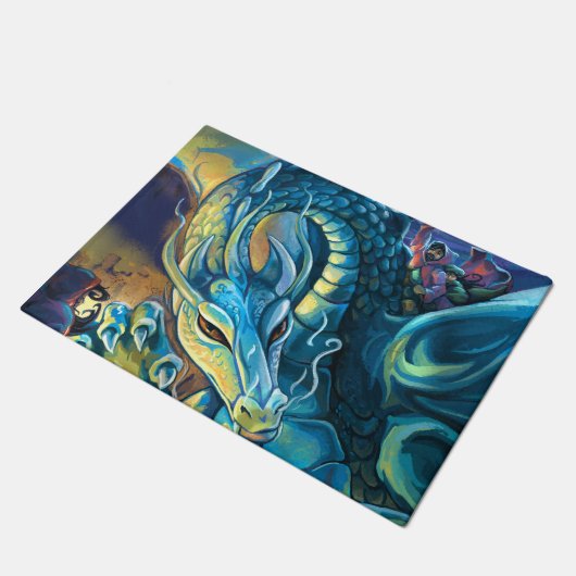 Dragon Rider Fantasy Art Deurmat (Schuin)