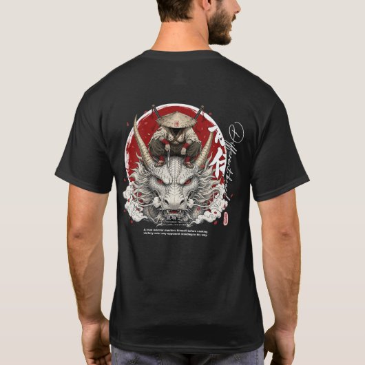 Dragon Rider Samurai Warrior T-Shirt | Japans (Achterkant)