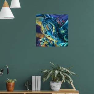 Dragon Rider schilderde kunst Poster