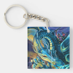 Dragon Rider schilderde kunst Sleutelhanger