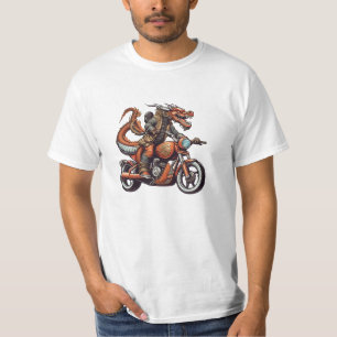 Dragon Rijden op een Motorcycle T-shirt