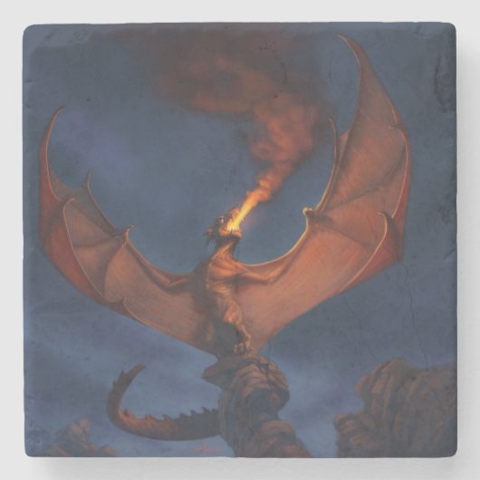 Dragon Roar Stenen Onderzetter (Voorkant)