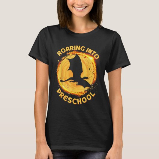 Dragon Roaring Into Preschool Teacher Kids Back To T-shirt (Voorkant)