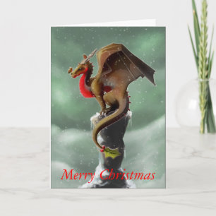Dragon Robin Christmas Card Feestdagen Kaart