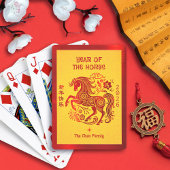Dragon Rode Folie Chinees Maanjaar 2024 Geel Pokerkaarten