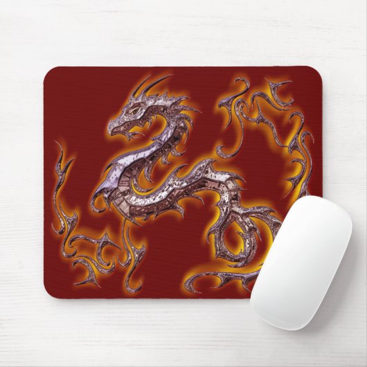 dragon rojo fuego muismat (Met muis)