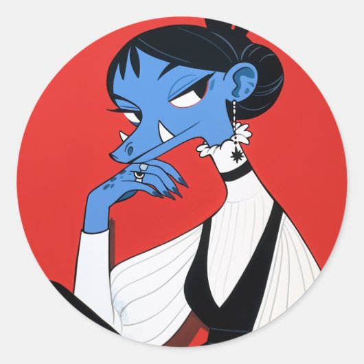 Dragon Ronde Sticker (Voorkant)