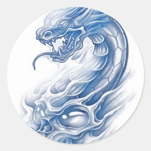 dragon ronde sticker (Voorkant)
