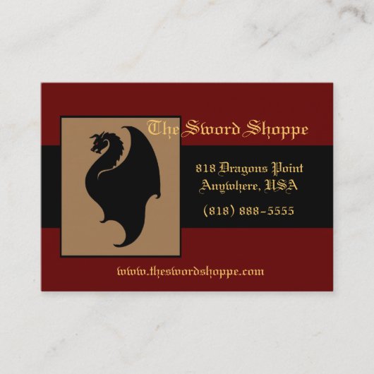 Dragon Rood en zwart Visitekaartje (Voorkant)