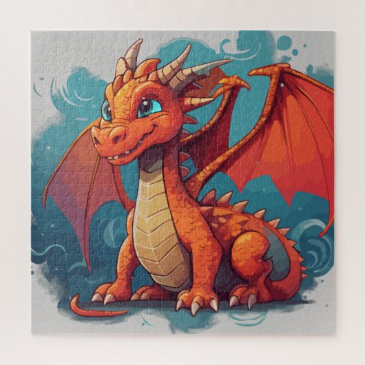 Dragon rood kunstwerk legpuzzel (Verticaal)