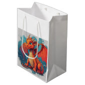 Dragon rood kunstwerk medium cadeauzakje (Voorkant Gekanteld)