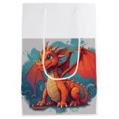 Dragon rood kunstwerk medium cadeauzakje (Achterkant)