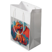Dragon rood kunstwerk medium cadeauzakje (Achterkant Gekanteld)
