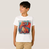 Dragon rood kunstwerk t-shirt (Voorkant volledig)
