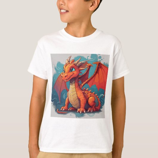 Dragon rood kunstwerk t-shirt (Voorkant)
