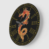 Dragon Rood uw achtergrondkleur Grote Klok (Hoek)