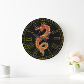 Dragon Rood uw achtergrondkleur Grote Klok (Huis)