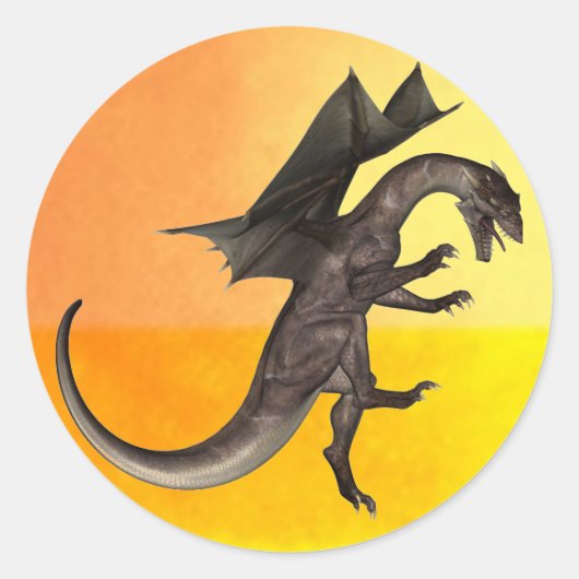 Dragon Round Sticker (Voorkant)