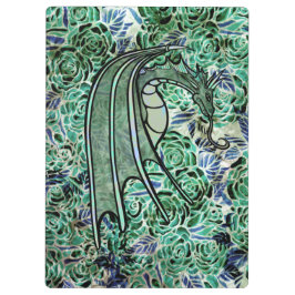 Dragon Rozen Groene Natuur Dragons Abstract Roos Klembord