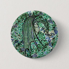 Dragon Rozen Groene Natuur Dragons Abstract Roos Ronde Button 5,7 Cm