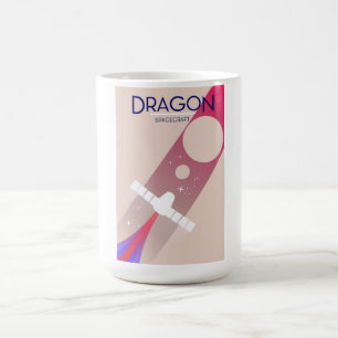 Dragon-ruimtevaartuig vintage stijl ruimte kunst magische mok