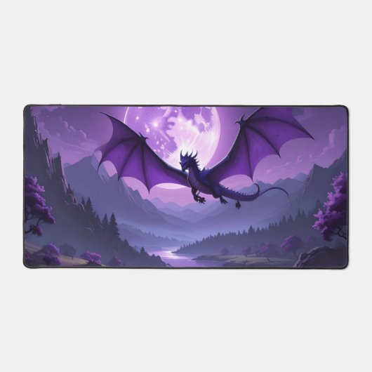 Dragon’s Night – Purple Fantasy Desk Mat 🌙🐉 (Voorkant)