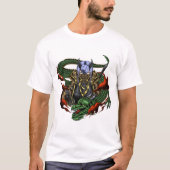 Dragon Samurai en Oni Mask T-shirt (Voorkant)