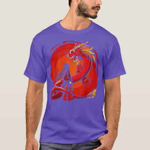 Dragon & Samurai Girl Warrior met Pistool Japan An T-shirt